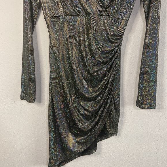 Sabora Women Metallic Asymmetrical Cocktail Dress Size M - Picture 3 of 5